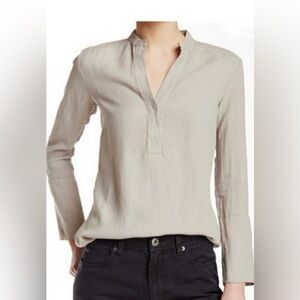 James Perse top tunic size 1, crepe linen blended, color Shad (taupe)